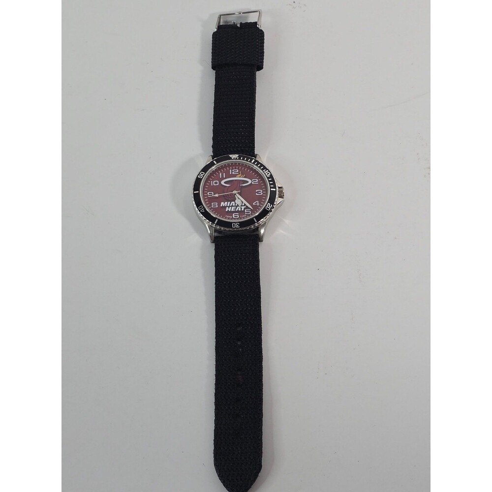 Vintage Game Time Miami Heat Men's Sports Stainless Steel Watch Black Band